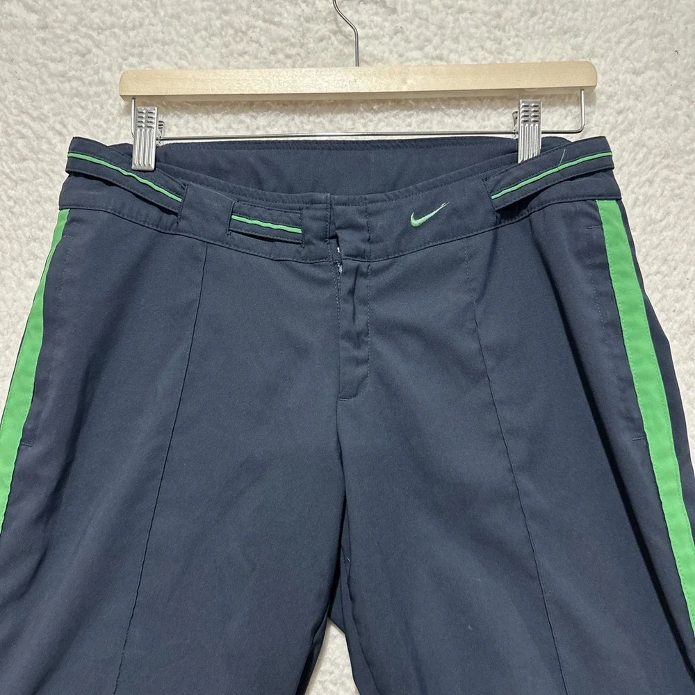 Nike Dri-Fit Sportswear‎ Shorts Size M Navy Featuring Green Stripes on the Sides
